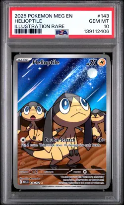 2025 POKEMON MEG EN-MEGA EVOLUTION ILLUSTRATION RARE #143 HELIOPTILE PSA 10 - Image 1