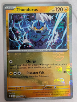 Pokemon Black Bolt Thundurus Master Ball Pattern 33/86 Holo 2025 English - Image 1