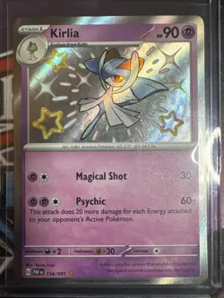 Pokemon TCG Kirlia Holo Card Paldean Fates SV 154/091 NM Shiny Rare - Image 1