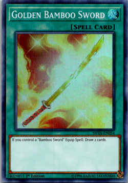 YUGIOH Super Rare Golden Bamboo Sword SHVA-EN054 1st Edition - Image 1