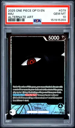 ONE PIECE IMU 2025 OP13-CARRYING ON HIS WILL #079 ALTERNATE ART PSA 10 - Image 1