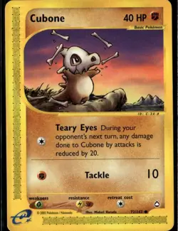 Cubone Common Aquapolis 072/147 Fighting Normal Pokemon Card - Image 1