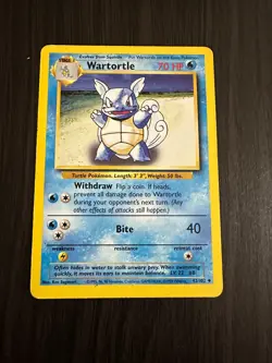 Wartortle Base Set 42/102 Uncommon Vintage Pokemon TCG Card - Image 1
