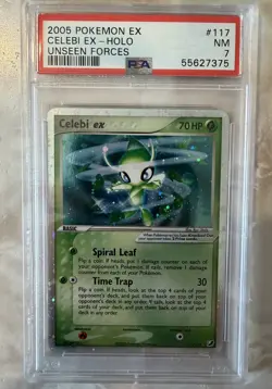 2005 Celebi Ex Unseen Forces Holo PSA 7 Near Mint 117/115 Pokemon TCG Card NM - Image 1