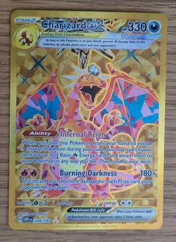 Pokemon Charizard EX Card 228/197 Obsidian Flames Gold Card NM - Image 1