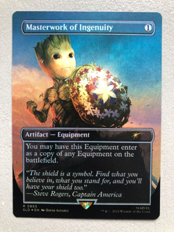 Mtg Carte Magic Secret Lair Marvel Captain Groot Masterwork of Ingenuity FOIL NM - Image 1