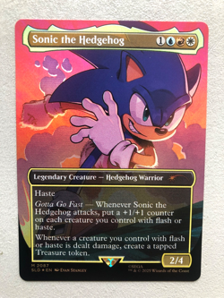 Mtg Carte Magic Secret Lair Sonic the Hedgehog FOIL English NM - Image 1