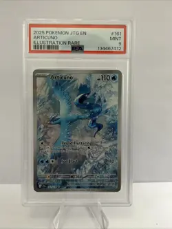 2025 POKEMON JTG EN-JOURNEY TOGETHER ILLUSTRATION RARE #161 ARTICUNO PSA 9 - Image 1