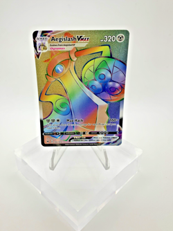 Aegislash VMAX 190/185 Vivid Voltage Rainbow Secret Rare Pokemon Card - Image 1