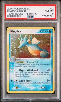 2004 Pokemon EX Team Rocket Returns – Kingdra #12/109 Holo | PSA 8 NM-MINT - Image 2