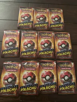 Detective Pikachu 2 card promo booster pack Sealed SM190 Movie (10) pack bundle - Image 1
