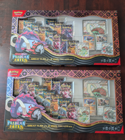 Lot of 2 - Pokemon Paldean Fates Great Tusk & Iron Treads Collection - Sealed - Image 1
