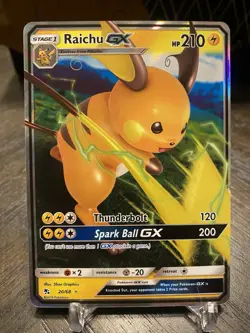 Raichu GX 20/68 Hidden Fates Holo Pokemon, NM - Image 1