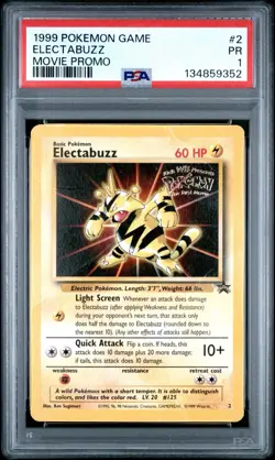 PSA 1 Pokemon Movie Promo Electabuzz #2 1999 Black Star WoTC PR - Image 1