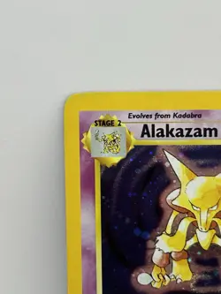 Pokemon TCG Alakazam 001/130 Base Set 2 Holo Rare card Holofoil MP - Image 2