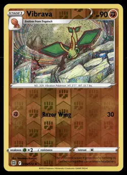 Vibrava 075/172 Uncommon Brilliant Stars Pokemon Reverse Holo NM - Image 1