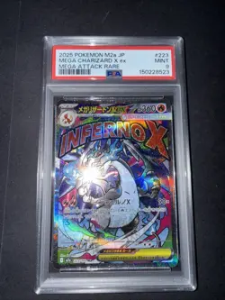 PSA 9 2025 Pokemon Mega Charizard X Ex 223/193 JP Holo Mega Attack Rare - Image 1