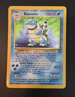 Pokemon Blastoise 2/130 - Base Set 2 - Holo Rare - WOTC Vintage MP/HP - Image 1