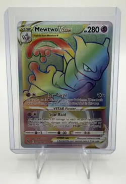 MEWTWO VSTAR Secret Rare 079/078 Pokemon GO - RAINBOW NM - Image 1