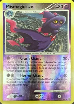 Mismagius 7/100 Holo Rare Stormfront Pokemon Reverse Holo Lightly Played - Image 1