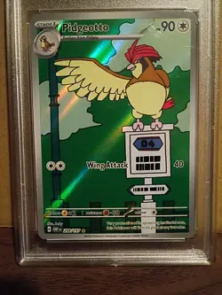 PSA 8 NM-MT Pidgeotto Obsidian Flames Illustration Rare 2023 Pokemon 208/197 - Image 2