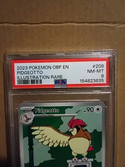 PSA 8 NM-MT Pidgeotto Obsidian Flames Illustration Rare 2023 Pokemon 208/197 - Image 3