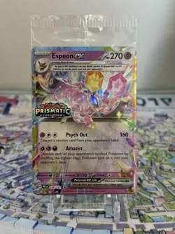 Pokemon Espeon EX 034/131 Prismatic Evolutions Stamp Promo Sealed - Image 1