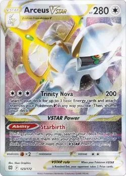 NM-Mint, English Pokemon Holo Arceus Vstar - 123/172 - Metal - Gamestop Exclusiv - Image 1