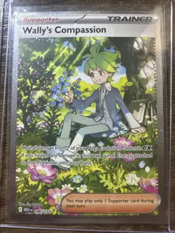 Wally's Compassion 186/132 SIR, Mega Evolution, Full Art Holo, Pokemon TCG, NM - Image 1