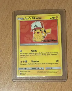 Pokemon Company Ash's Pikachu SM109 Sun & Moon Promos Holo Promo EN 2017 HP70 - Image 1