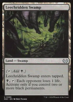 Leechridden Swamp - Commander: Duskmourn: House of Horror DSC - 286 - MTG Magic - Image 1