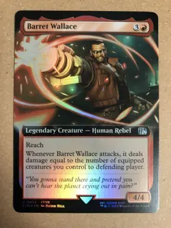 MTG Barret Wallace Extended Art Foil English Card with Top Edge - Image 1