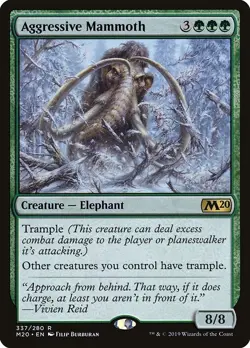 Aggressive Mammoth Regular - Core Set 2020 MTG-NM - Image 1