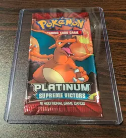 Pokemon Platinum Supreme Victors Empty Booster Pack Charizard Art In Toploader 820650105005 - Image 3