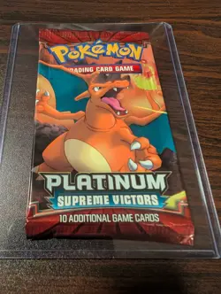Pokemon Platinum Supreme Victors Empty Booster Pack Charizard Art In Toploader 820650105005 - Image 4