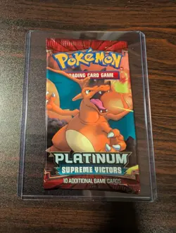 Pokemon Platinum Supreme Victors Empty Booster Pack Charizard Art In Toploader 820650105005 - Image 5