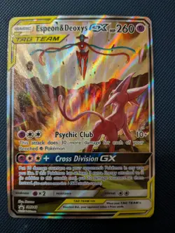 Espeon & Deoxys GX SM240 Promo Pokemon Sun & Moon Tag Team NM Condition - Image 1