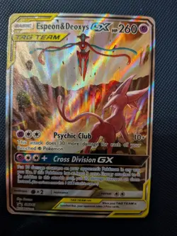 Espeon & Deoxys GX SM240 Promo Pokemon Sun & Moon Tag Team NM Condition - Image 3