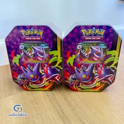 2 X POKEMON TCG MEGA MOONLIT GENGAR EX TIN NEW SEALED - Image 1