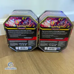 2 X POKEMON TCG MEGA MOONLIT GENGAR EX TIN NEW SEALED - Image 3
