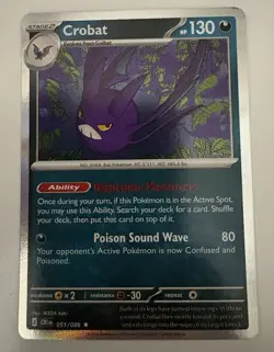 Crobat ME04: Chaos Rising 051/086 Rare Holo Pokemon NM - Image 1