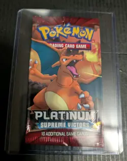 EMPTY - Pokemon - Platinum Supreme Victors - Charizard Pack Art In Toploader - Image 1