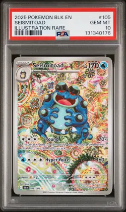 SEISMITOAD Black Bolt Illustration Rare #105 PSA 10 Pokemon - Image 1