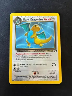 2000 Pokemon Dark Dragonite 5/82 No Holo ERROR Misprint, Team Rocket VG Cond TBC - Image 1