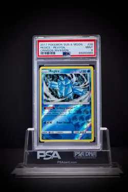 2017 Pokemon Sun & Moon Crimson Invasion 28 Regice Rev Foil PSA 9 - Image 1