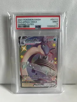 PSA 9 MINT 2021 Pokemon Shining Fates LAPRAS VMAX SV111 Full Art Ultra Rare - Image 1