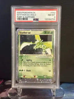 2003 Pokemon Scyther ex Ruby & Sapphire 102/109 PSA 8 NM-MT - Image 1
