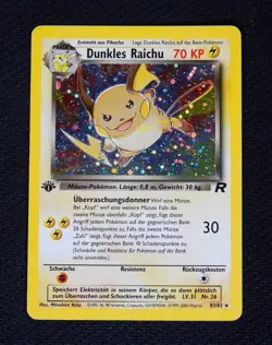 2000 Pokemon Team Rocket # 83/82 Dunkles Raichu 1. Edition Holo EXC - NM Deutsch - Image 1