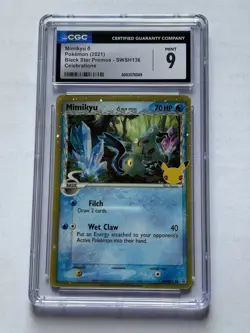 2021 Pokemon Celebrations Mimikyu SWSH136 Delta Species Holo Promo CGC 9 Mint - Image 1