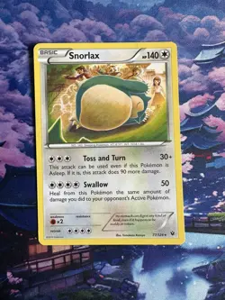 Pokemon TCG Snorlax 77/124 LP Rare XY Fates Collide - Image 1